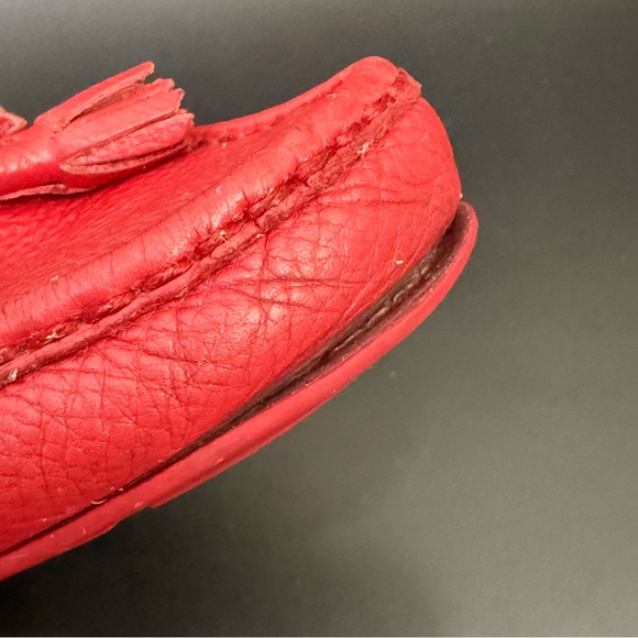 COACH Tassel Loafers Pinkish Red Pebbled Leather Women’s Loafers Size 7.5B - Picture 15 of 16